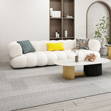 White Recessed Arm Curved Sofa Wool Sofa with Sewn Pillow Back Clearhalo 'furn' 'furn_sofas' 'Furniture' 'Living Room Furniture' 'Sofa' 'sofas' 5743911