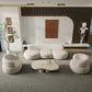 Wool Armless Curved Sofa Contemporary White Sofa with Tight Back