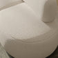 Wool Armless Curved Sofa Contemporary White Sofa with Tight Back