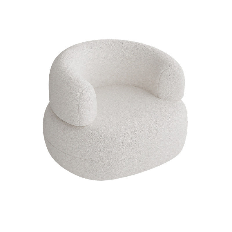 Wool Armless Curved Sofa Contemporary White Sofa with Tight Back