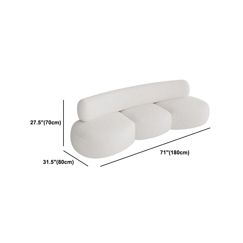 Wool Armless Curved Sofa Contemporary White Sofa with Tight Back