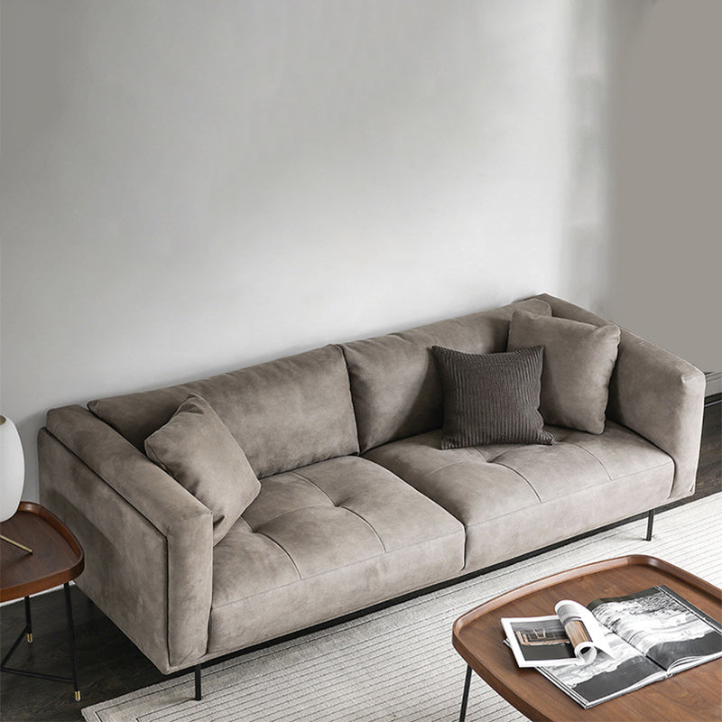 Modern Faux Leather Cushions Sofa Loose Back Tuxedo Arm Living Room Seating Clearhalo 'furn' 'furn_sofas' 'Furniture' 'Living Room Furniture' 'Sofa' 'sofas' 5743942