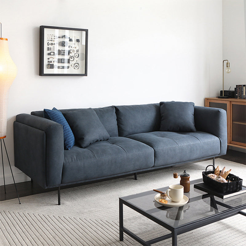 Modern Faux Leather Cushions Sofa Loose Back Tuxedo Arm Living Room Seating Clearhalo 'furn' 'furn_sofas' 'Furniture' 'Living Room Furniture' 'Sofa' 'sofas' 5743943