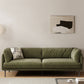 Contemporary Simple Cushions Sofa Tuxedo Arm Faux Leather Seating