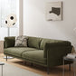 Contemporary Simple Cushions Sofa Tuxedo Arm Faux Leather Seating