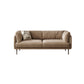 Contemporary Simple Cushions Sofa Tuxedo Arm Faux Leather Seating