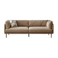 Contemporary Simple Cushions Sofa Tuxedo Arm Faux Leather Seating