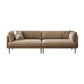 Contemporary Simple Cushions Sofa Tuxedo Arm Faux Leather Seating