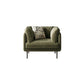 Contemporary Simple Cushions Sofa Tuxedo Arm Faux Leather Seating