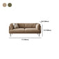 Contemporary Simple Cushions Sofa Tuxedo Arm Faux Leather Seating