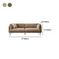Contemporary Simple Cushions Sofa Tuxedo Arm Faux Leather Seating
