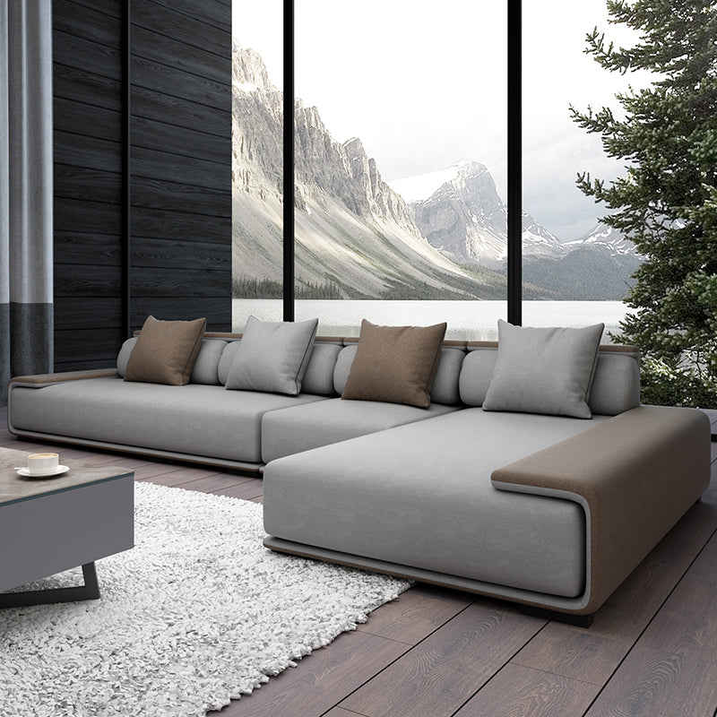 Modern Armless Sectional with Soild Wood Frame for Living Room