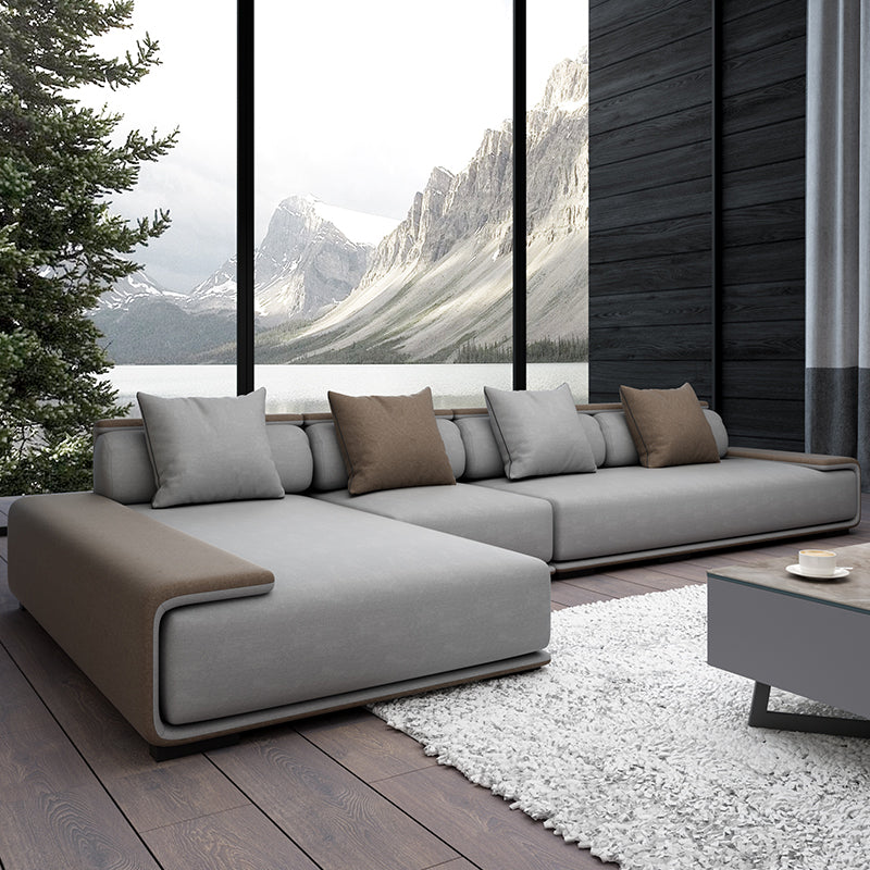 Modern Armless Sectional with Soild Wood Frame for Living Room