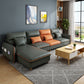 Modern Faux Leather Sectioanl with Pillow Back and Storage for Living Room
