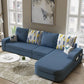 Contemporary 4-Seater Sofa with Storage Recessed Arm for Apartment