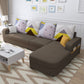 Contemporary 4-Seater Sofa with Storage Recessed Arm for Apartment