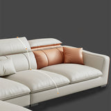 Contemporary Faux Leather Sectional with Storage Flared Arm for Living Room