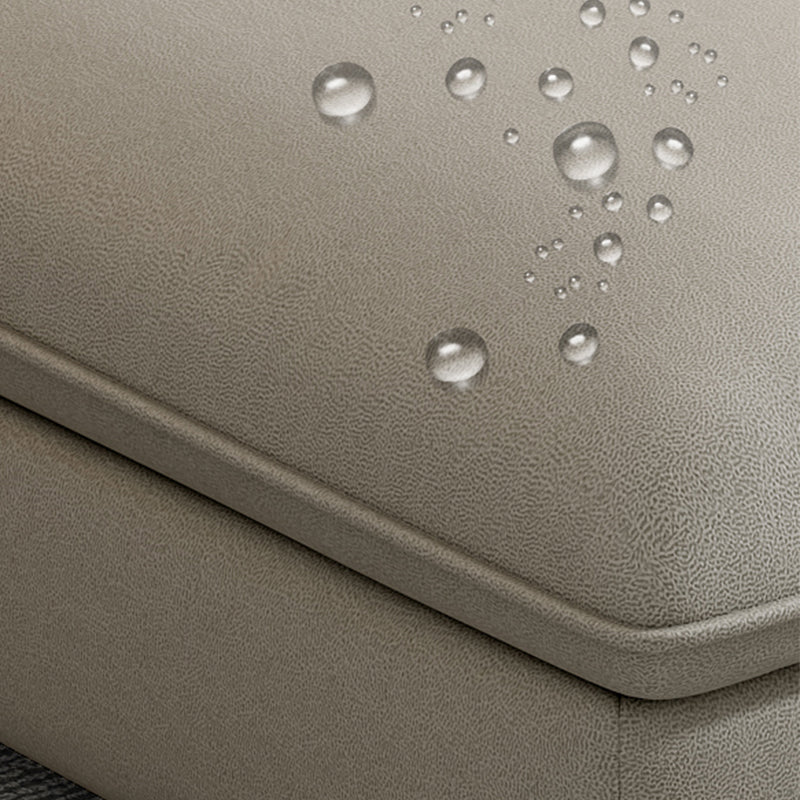 In pelle finta contemporanea sezionale con braccio svasato per soggiorno