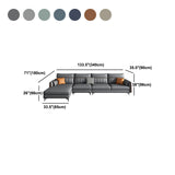 Modern Faux Leather Sectional with 4 Pillows Back for 4 People