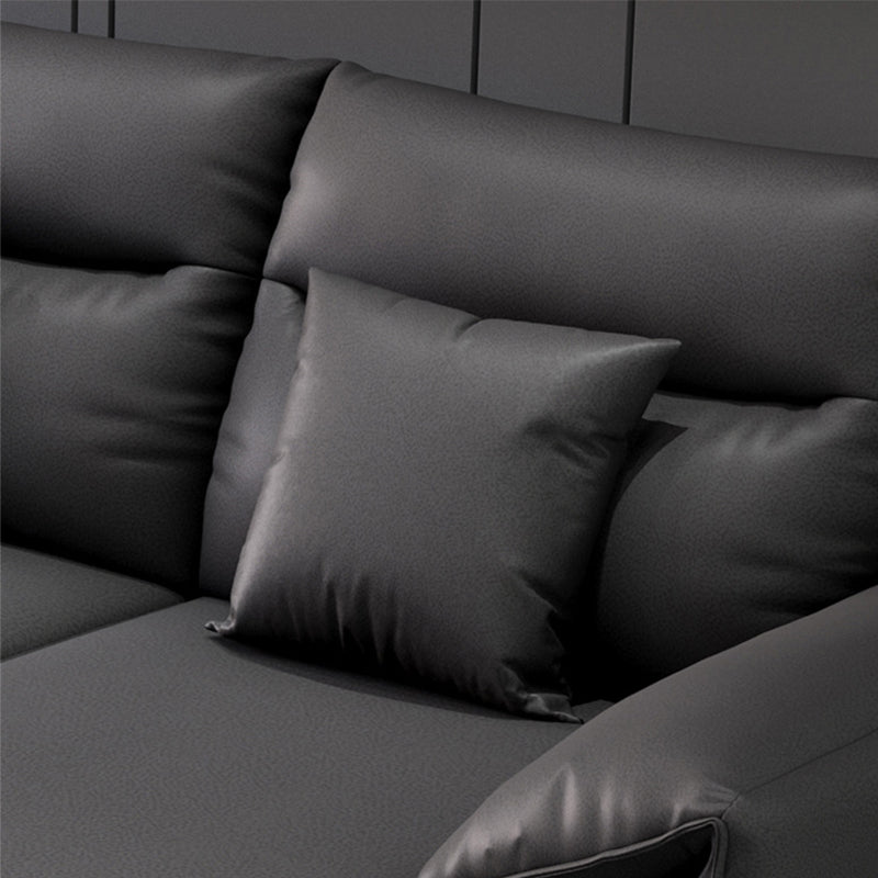 Contemporary Sectional with 4 Pillows Back and Storage Pillow Top Arm Clearhalo 'furn' 'furn_sectionals' 'Furniture' 'Living Room Furniture' 'Sectionals' 5744147