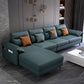 Contemporary Sectional with 4 Pillows Back and Storage Pillow Top Arm Green Left Clearhalo 'furn' 'furn_sectionals' 'Furniture' 'Living Room Furniture' 'Sectionals' 5744155
