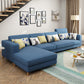 Contemporary Sectional with Adjustable Pillow Back and Square Arms Blue Left Clearhalo 'furn' 'furn_sectionals' 'Furniture' 'Living Room Furniture' 'Sectionals' 5744182