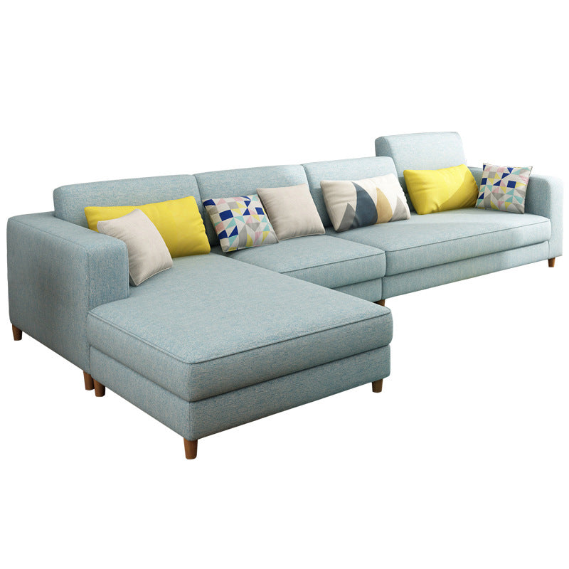 Contemporary Sectional with Adjustable Pillow Back and Square Arms Clearhalo 'furn' 'furn_sectionals' 'Furniture' 'Living Room Furniture' 'Sectionals' 5744189