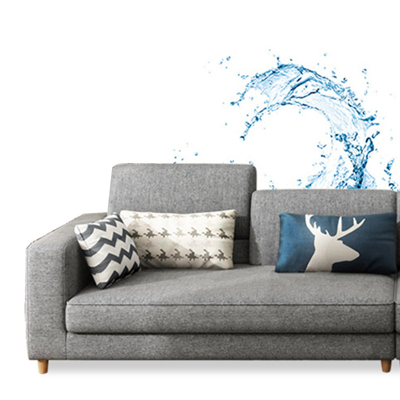 Contemporary Sectional with Adjustable Pillow Back and Square Arms Clearhalo 'furn' 'furn_sectionals' 'Furniture' 'Living Room Furniture' 'Sectionals' 5744192