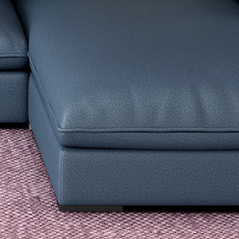 Section contemporaine en L avec oreiller en dos et bras encastrés pour 4 personnes