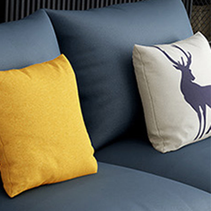 Section contemporaine en L avec oreiller en dos et bras encastrés pour 4 personnes