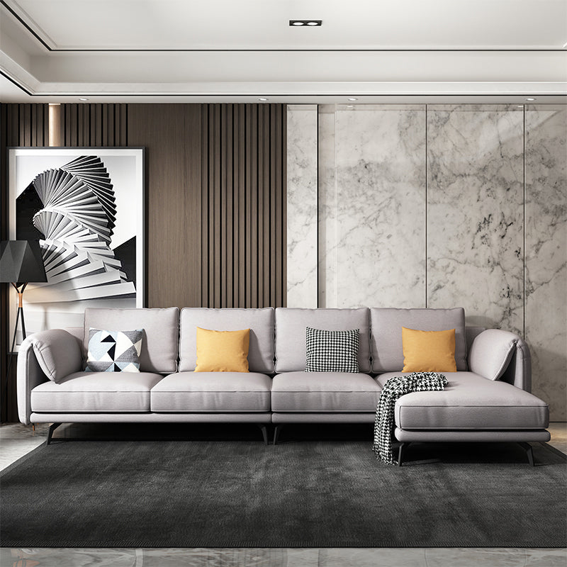 Contemporary Pillow Top Arms Sectional with Pillow Back for 4 People