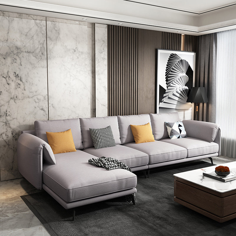 Contemporary Pillow Top Arms Sectional with Pillow Back for 4 People