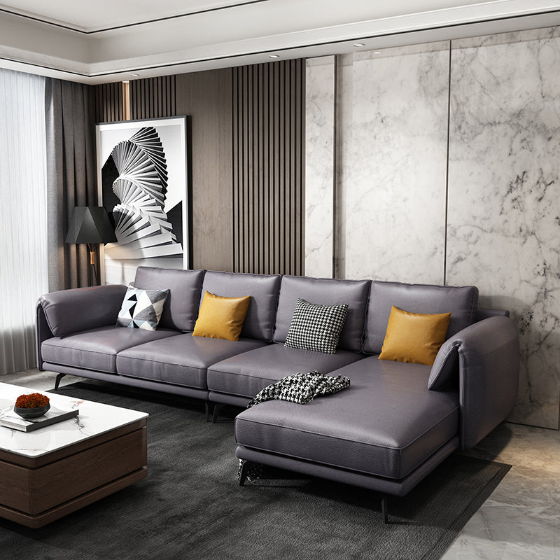 Contemporary Pillow Top Arms Sectional with Pillow Back for 4 People