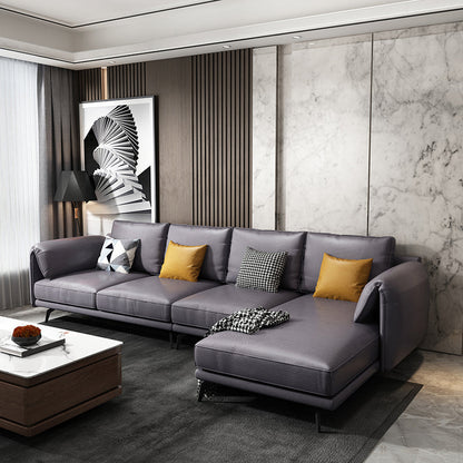 Contemporary Pillow Top Arms Sectional with Pillow Back for 4 People