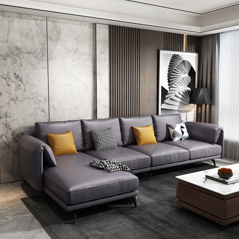 Contemporary Pillow Top Arms Sectional with Pillow Back for 4 People