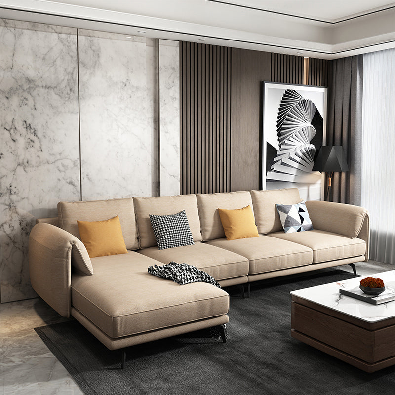 Contemporary Pillow Top Arms Sectional with Pillow Back for 4 People