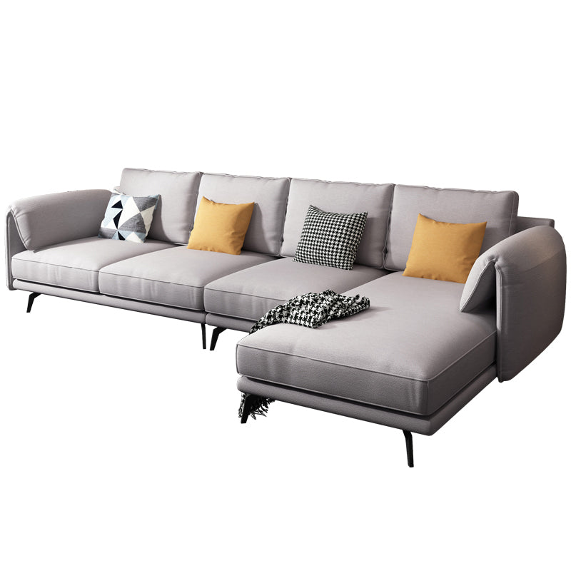 Contemporary Pillow Top Arms Sectional with Pillow Back for 4 People