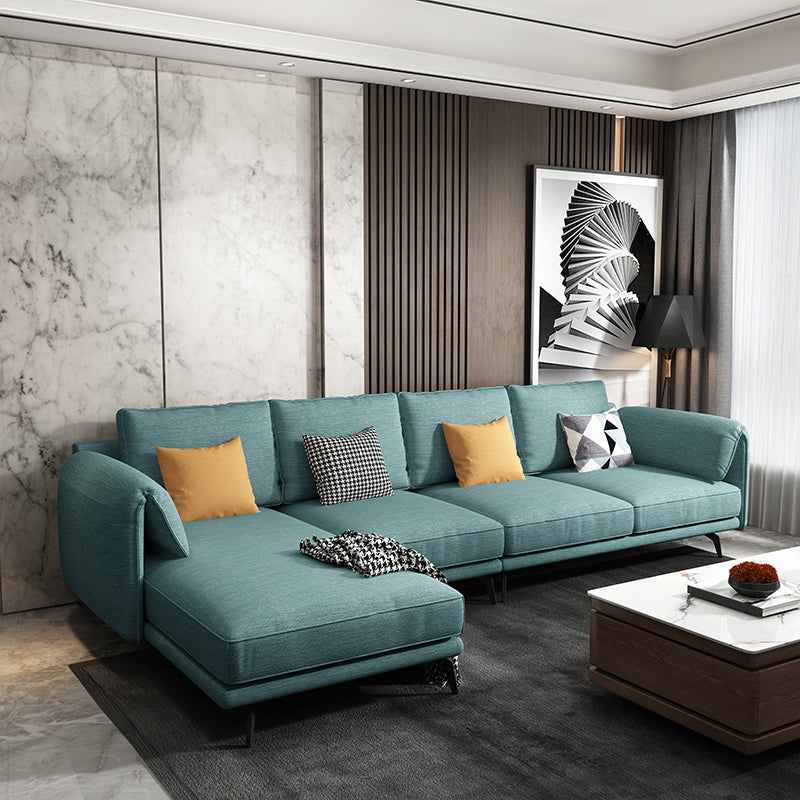 Contemporary Pillow Top Arms Sectional with Pillow Back for 4 People