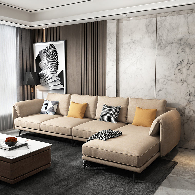 Contemporary Pillow Top Arms Sectional with Pillow Back for 4 People