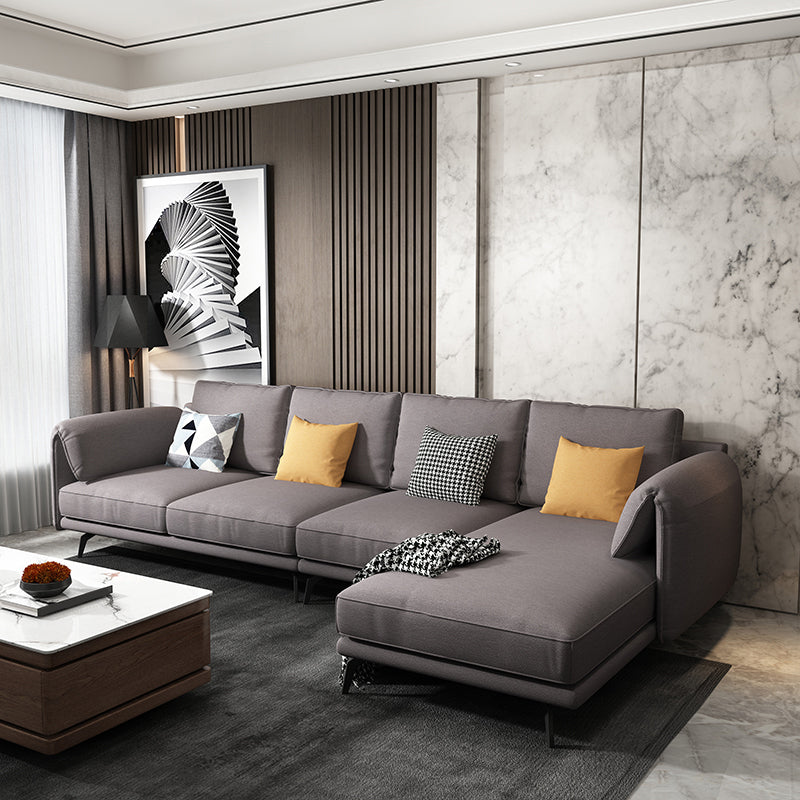 Contemporary Pillow Top Arms Sectional with Pillow Back for 4 People