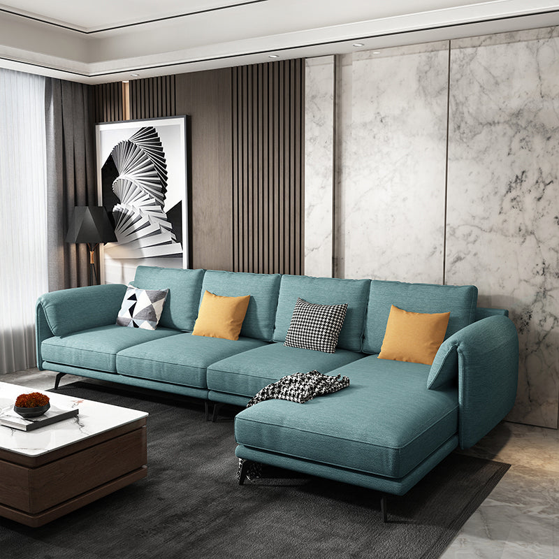 Contemporary Pillow Top Arms Sectional with Pillow Back for 4 People