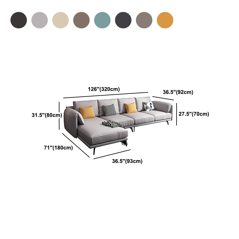 Contemporary Pillow Top Arms Sectional with Pillow Back for 4 People