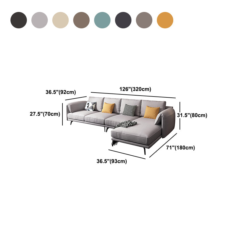 Contemporary Pillow Top Arms Sectional with Pillow Back for 4 People