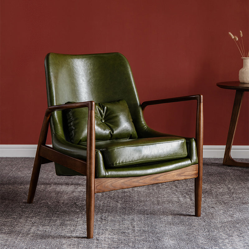 Contemporary Arms Included with Pillow Basic Four Leg Accent Armchair Blackish Green 1 Piece Without Ottoman Clearhalo 'Accent Chairs' 'accent_chairs' 'Chairs & Seating' 'furn' 'furn_accent_chairs' 'Furniture' 'Living Room Furniture' 5744299