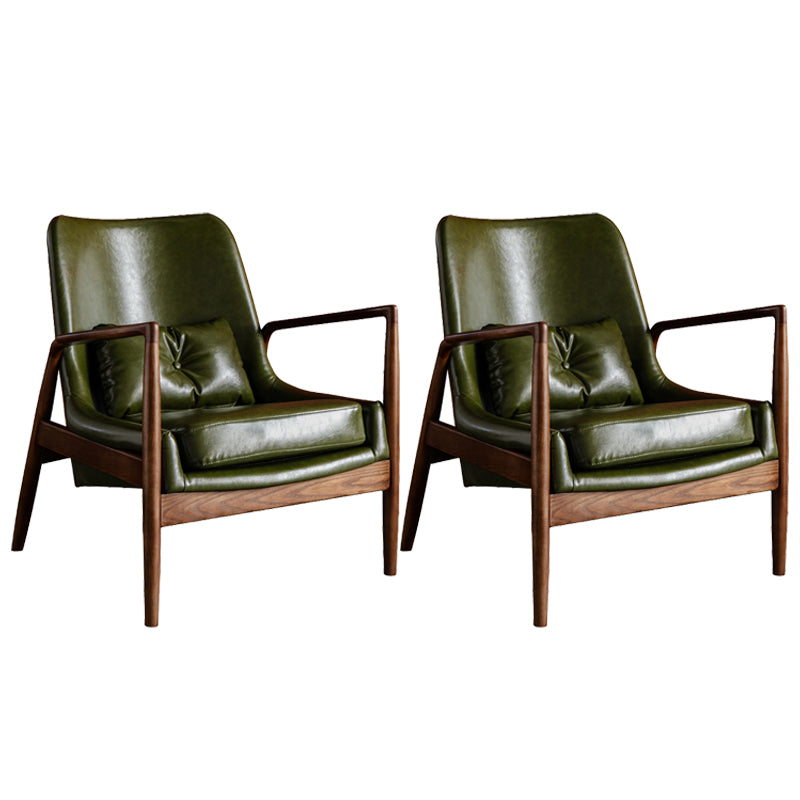 Contemporary Arms Included with Pillow Basic Four Leg Accent Armchair Blackish Green 2 Piece Set Without Ottoman Clearhalo 'Accent Chairs' 'accent_chairs' 'Chairs & Seating' 'furn' 'furn_accent_chairs' 'Furniture' 'Living Room Furniture' 5744304