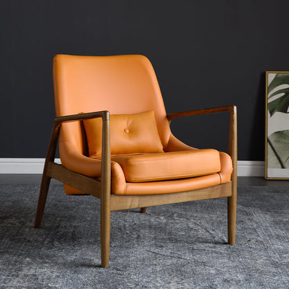 Contemporary Arms Included with Pillow Basic Four Leg Accent Armchair Orange 1 Piece Without Ottoman Clearhalo 'Accent Chairs' 'accent_chairs' 'Chairs & Seating' 'furn' 'furn_accent_chairs' 'Furniture' 'Living Room Furniture' 5744305