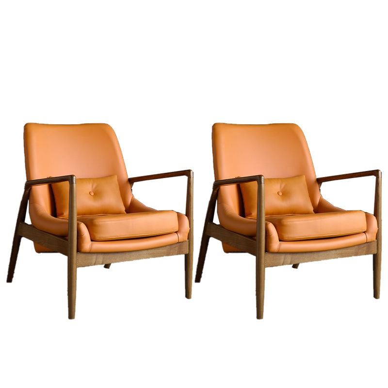Contemporary Arms Included with Pillow Basic Four Leg Accent Armchair Orange 2 Piece Set Without Ottoman Clearhalo 'Accent Chairs' 'accent_chairs' 'Chairs & Seating' 'furn' 'furn_accent_chairs' 'Furniture' 'Living Room Furniture' 5744306
