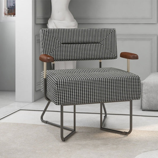 Contemporary Fabric Arms Included with Black Legs Accent Armchair