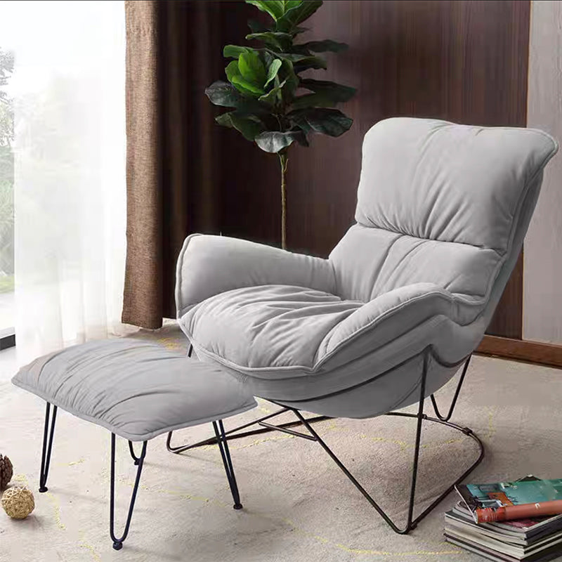 Contemporary Bonded Leather Reclining with Black Legs Lounge Accent Chair