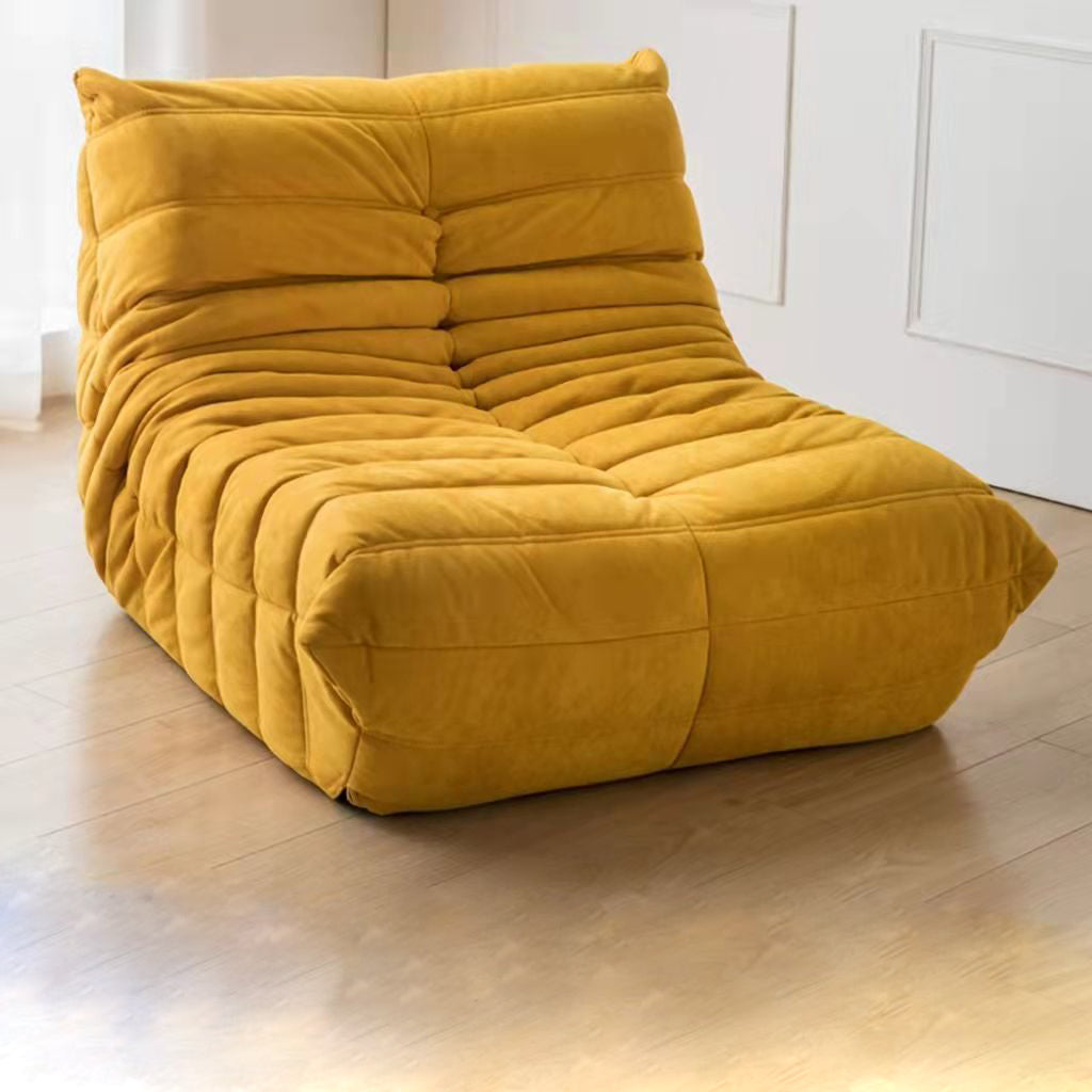Contemporary Style Upholstered Armless Cushion Back Parsons Chair Yellow 1 Piece Clearhalo 'Accent Chairs' 'accent_chairs' 'Chairs & Seating' 'furn' 'furn_accent_chairs' 'Furniture' 'Living Room Furniture' 5744377